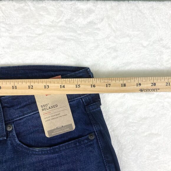 Levis 550 Relaxed Stretch Jeans Mens 33x36 Baggy Whiskered Faded Western Skater - Picture 11 of 14